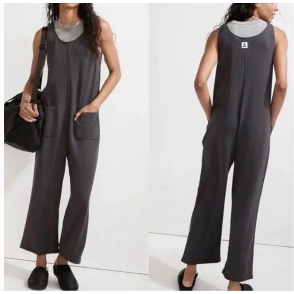Madewell MWL Superbrushed Pull-On Jumpsuit Wide Leg Romper Sz XL